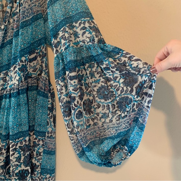 SMYM Sienna Swing Tunic Mini Dress in Blue Paisley - Picture 9 of 16